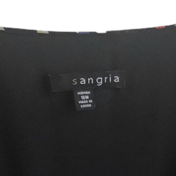 Sangria Polka Dot Dress Size 16W Lace Flutter Sleeve - Picture 13 of 16